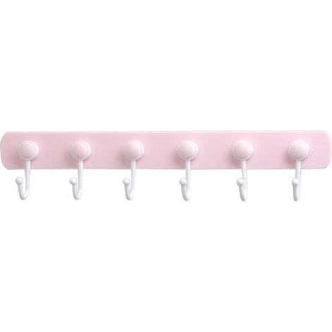 Porte-manteau auto-adhésif à crochets, organisateur, cintre vert-Pink (1/5)