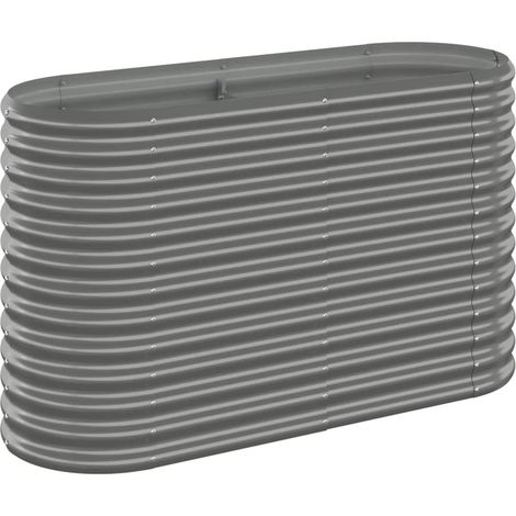 Garden Raised Bed Galvanised Steel 114x40x68 cm Grey vidaXL