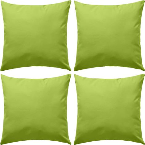 Coussins de jardin, lot de 4, 45 x 45 cm, vert pomme