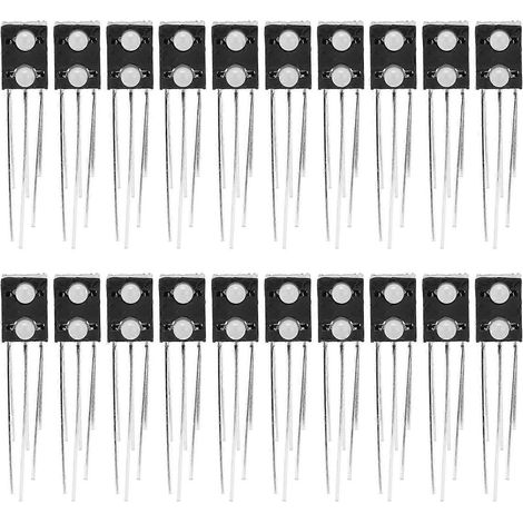 20 Stück LED-Leuchtdioden-Lampenfassung, 2-Loch, 2-farbig, 3-polig, gemeinsame Anode, Leuchtsockel links, grün