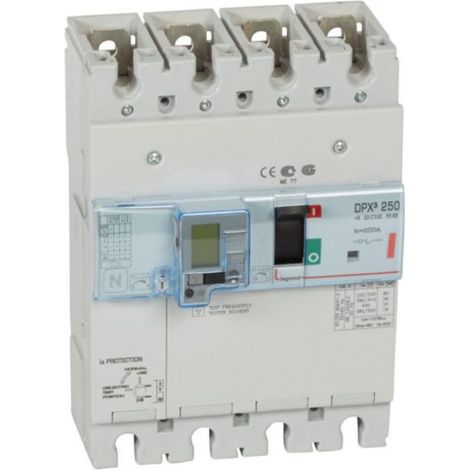 Disjoncteur magnétothermique différentiel DPX³250 pouvoir de coupure 36kA 400V - 4P - 200A - LEGRAND