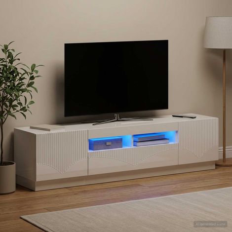 vidaXL LED TV Cabinet HOORN 3 pcs High Gloss White Engineered Wood (1/5)