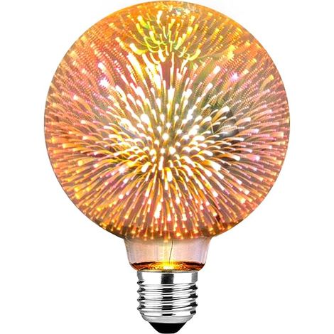 Ampoule E27, E27 LED effet feu d'artifice 3D boîtier verre 3W LED lampe décorative ampoule salon, restaurant, mariage (1/5)