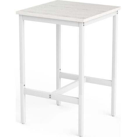 Set tavolo alto con 2 sgabelli bianco 60 x 60 x 92 cm in truciolato e acciaio (1/5)