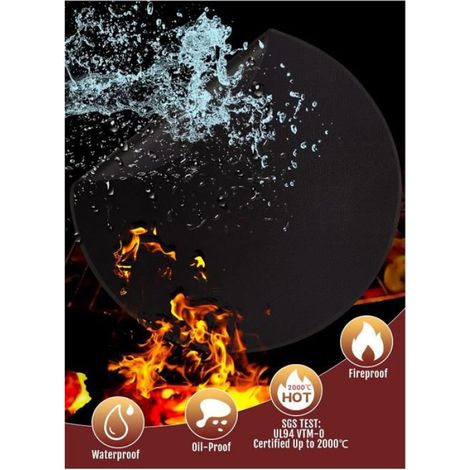 Tapis Brasero - 122 Cm - Ignifuge - Pour Terrasse Bois Carrelage Composite - Protection Braises - 1 Unite (1/5)