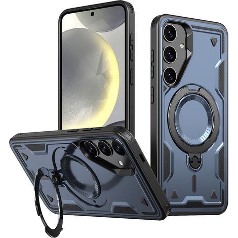 Schutzhülle für Samsung Galaxy S24 FE, Militär-MagSafe-Design, Blau (1/5)