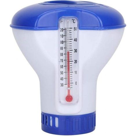 Schwimmender Pool-Chlor-Dosierer mit Thermometer, automatischer Chlor-Dosierer für alle Pools, Spas, Whirlpools, Aquarien und Fischteiche (1/5)