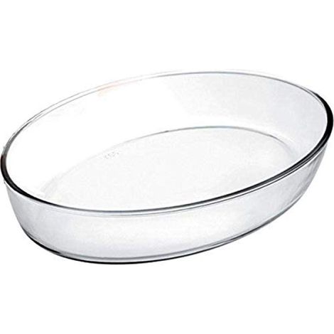 Plat Ovale, Verre, Transparent, 26 x 18 x 6 cm (1/3)