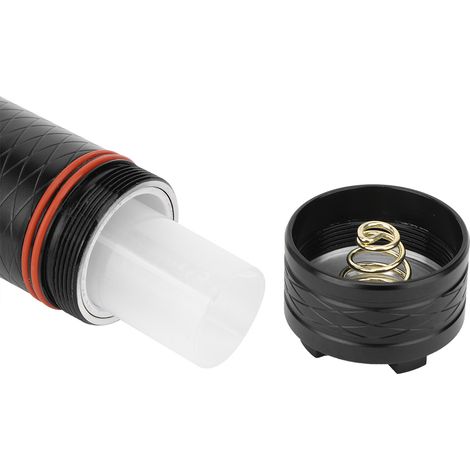 Lampe torche de plongée LED L2 en aluminium noir, intensité réglable, étanche, idéale pour le camping. (1/5)
