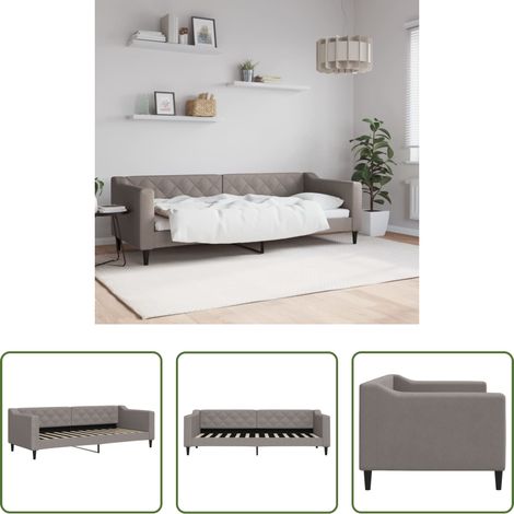 vidaXL Canapé -  Lit de repos sans matelas taupe 80x200 cm tissu (1/5)