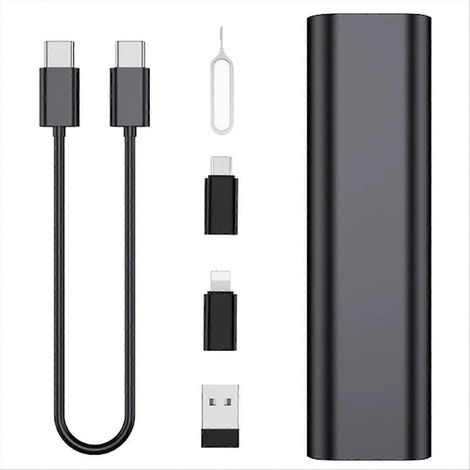 Câble USB-C vers USB-C PD60W à charge rapide, adaptateur USB multifonctionnel de voyage, boîte de rangement pour carte SD (1/5)