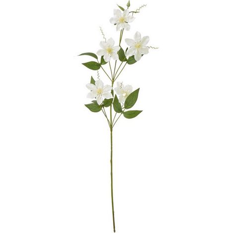 Pearl Clematis Spray (Single Stem Flower) - Plastic - Height 78 cm - Cream