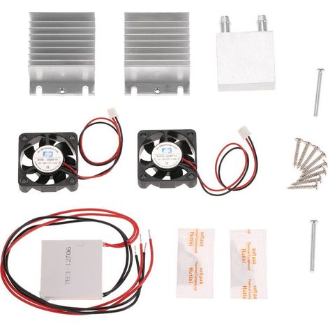 Kit de montage DIY pour refroidisseur thermoélectrique Peltier, système de refroidissement, dissipateur thermique, module de conduction + 2 ventilateurs + 2 modules TEC1-12706 (1/5)