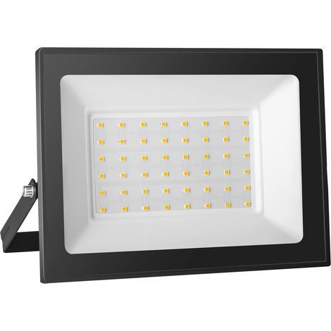 1 x projecteur led extérieur, 50 w, 5000 lm, 3000 k, ip65, angle de faisceau 120°, pour jardin, garage et cour (1/5)