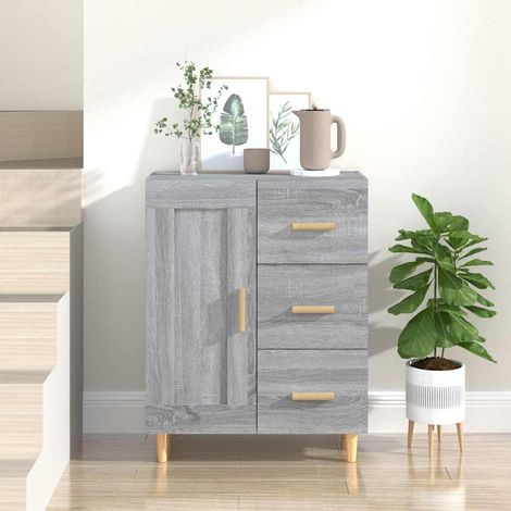 Buffet - Armoire de rangement Enfilade Sonoma gris 69,5x34x90 cm Bois d'ingénierie BV506912 - BonneVie (1/5)