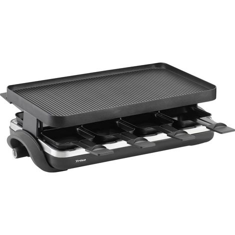 Trisa Supreme 8 Appareil à raclette 8 poêlons, revêtement anti-adhésif noir (1/2)