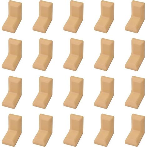 ALLIANDISUn ensemble de 20 équerres d'angle en acier galvanisé en forme de L avec couvercles en plastique ABS beige, adaptées aux armoires et aux étagères. (1/4)