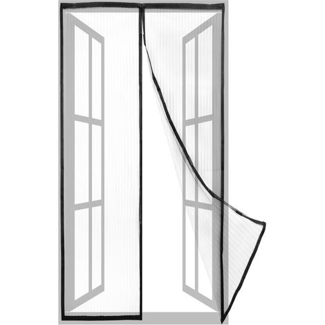 AMXCNOY Moskitonetz für Türen 75 x 215 cm – Halbtransparentes Kunstfasergewebe – Einfache Montage mit Klebestreifen – Magnetverschluss (1/5)