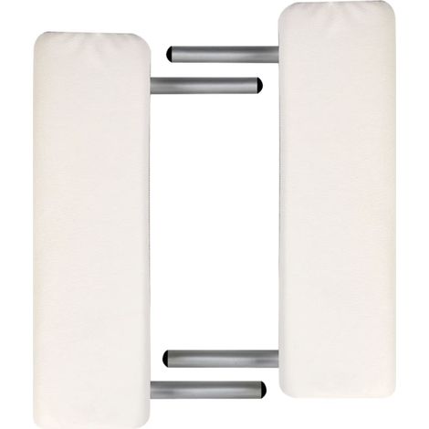 Table de massage pliable Blanc crème 2 zones cadre en aluminium (1/5)