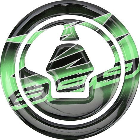 Adesivi di protezione per il serbatoio, adesivo di copertura per il tappo del serbatoio del carburante, adesivo di protezione per la copertura (verde e nero). (1/5)