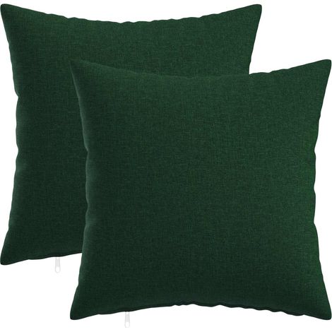 Coussin avec oreiller HEERLEN 2 pc Vert foncé Tissu vidaXL