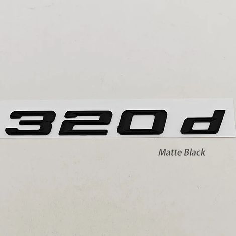 (320d Noir mat) - Logo autocollant 3D ABS noir mat pour coffre arrière de voiture, compatible avec BMW E90 E91 F30 F31. Accessoires auto. (1/5)