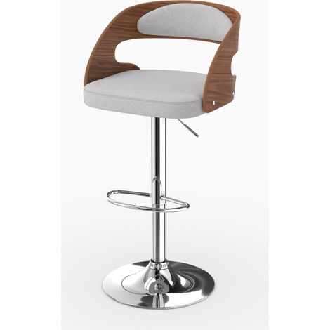 Silla de bar ajustable 62/84 cm en tejido gris claro - Louis (1/4)