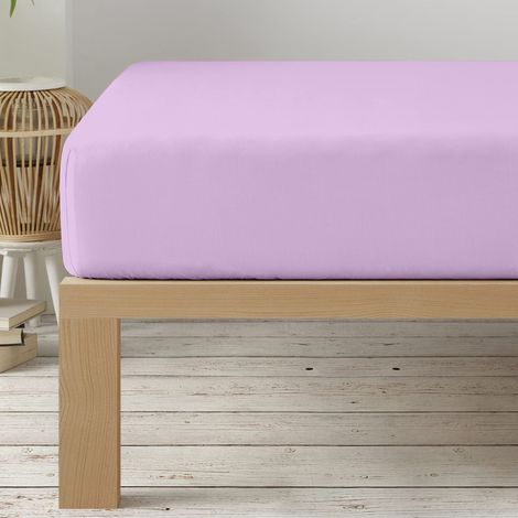 Degrees Home - COLLEZIONE - Lenzuolo con angoli 150 x 190 x 33 - Regolabile - Microfibra poliestere garzata - Lilla (1/4)