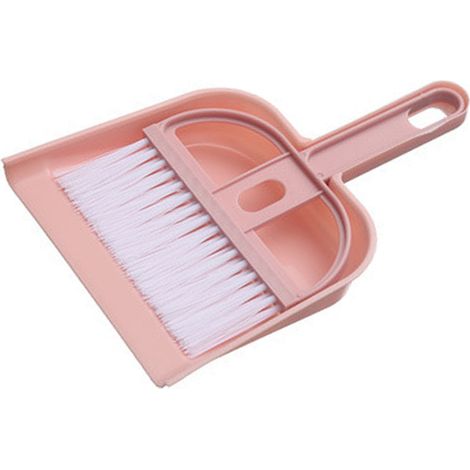 Ensemble de Nettoyage Mini Brosserette et Ramasse-Poussière de Bureau Nordique Rose en Plastique - [Kit de Nettoyage Bureau] [Mini Brosse] [Rose Nordique] (1/5)