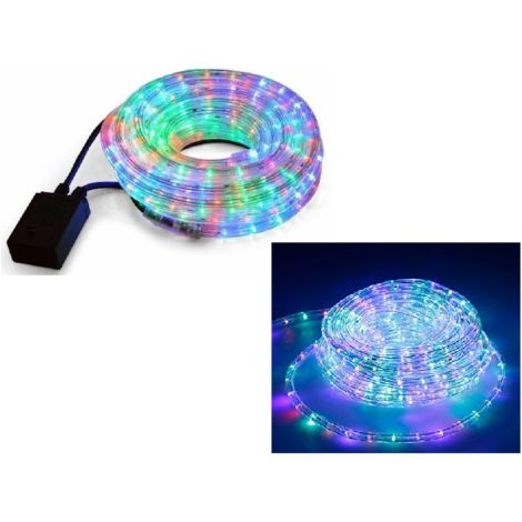 TUBO LED LUCI NATALE LUMINOSO E IMPERMEABILE ESTERNO MULTICOLOR RGB 10/20 METRI - 20 Metri - Misura: 10 Metri