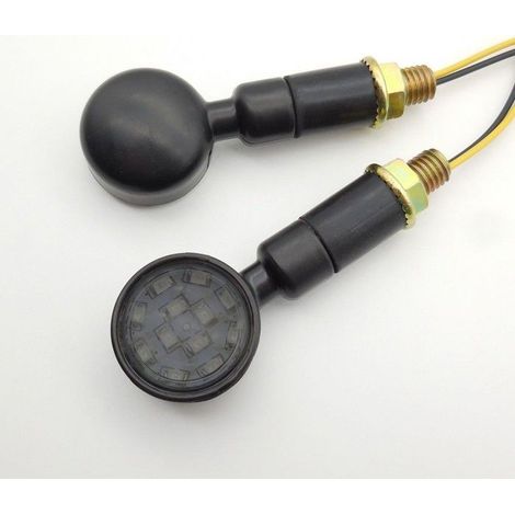 Indicatori LED moto Lumitecs RV299 con marchio E 2 pezzi oscurati neri (1/3)