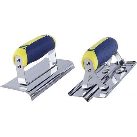 Concrete Tool Set 2 Pieces Edger and Grooving Tool Set Stainless Steel with Non-Slip Handle Masonry Cement Finishing Kit for Smoothing and Cutting (1/5)