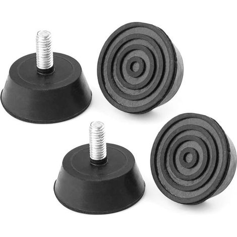 4 Pièces Pieds Réglables de Meubles, Base en Caoutchouc Pieds de Planche à Découper avec vis, Pieds Réglables en Hauteur Diamètre 32 mm, pour Meubles, Electroménagers (1/4)