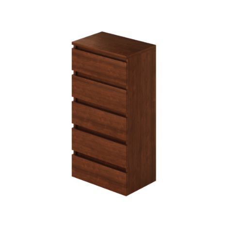 Cassettiera noce antico con 5 cassetti in legno (1/4)