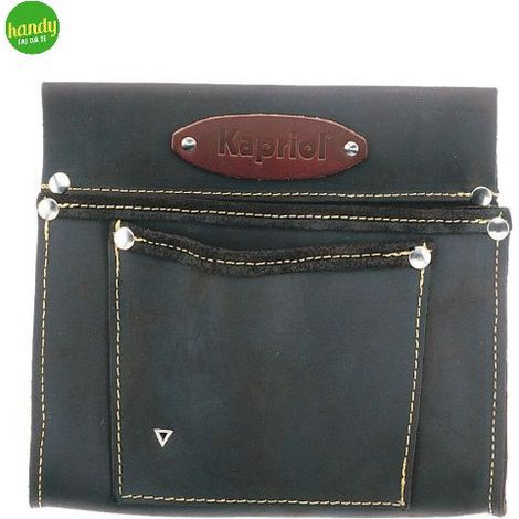 Borsa da carpentiere kapriol in pelle con 2 tasche sovrapposte