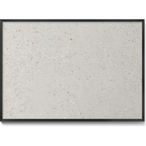 Tableau Magnétique en Métal pour Aimants - Motif Grès clair - Minimaliste - Cadre Noir - 100x70 cm - Tableau Métallique Aimanté