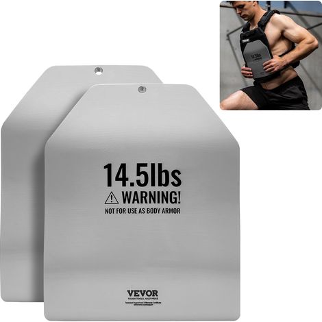 VEVOR Gebogene Gewichtswestenplatten 6,58 kg Paare, Premium-Gewichtsplatten aus Stahl, ergonomische Passform – WODs, Zusatzgewicht für Gewichtswesten Krafttraining Laufen intensives Training Grau (1/5)