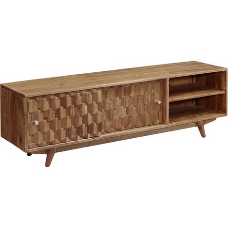 TV-Board Akazie 145x35x45 natur lackiert MOSAYK 101