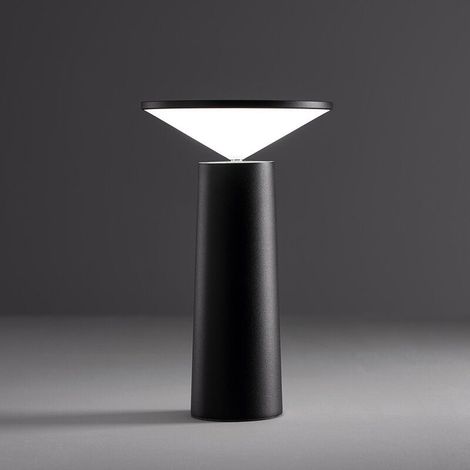 Wiederaufladbare kabellose LED-Schreibtischlampe, LED-Nachtlicht, Touch-Nachttischlampe, USB wiederaufladbar für 3 Farben (Schwarz)