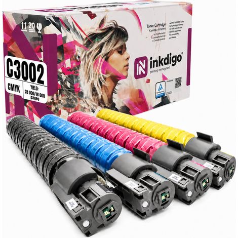 Toner Inkdigo 841651-841652 compatibile con Ricoh Aficio MPC3002 MPC3502, certificato TÜV. (1/5)