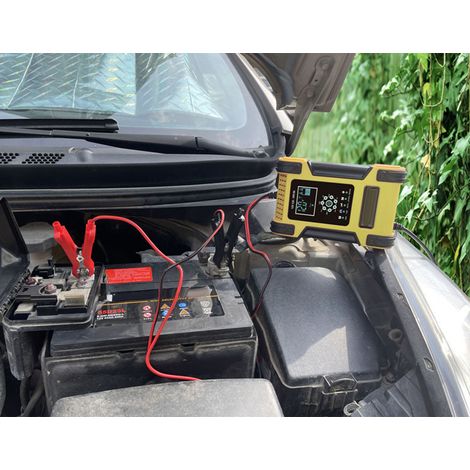 Chargeur intelligent pour batterie au plomb-acide, chargeur automatique de maintien de charge, protection contre la surcharge, pour voiture, prise US, jaune, 12 A (1/5)