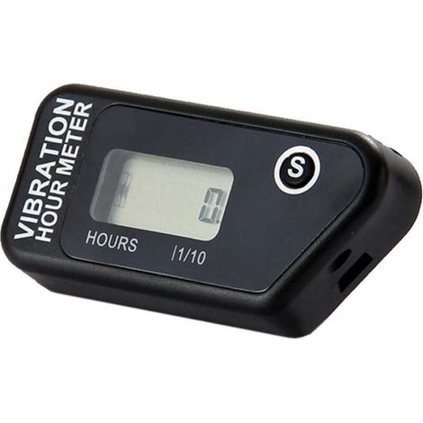 YMYNY Digitaler Vibrationsstundenzähler, vollständig wasserdicht, rücksetzbarer Vibrationsstundenzähler, kabellos, für alle Vibrationsmaschinen, Motorräder, Schneemobile, ATVs (schwarz) (1/4)