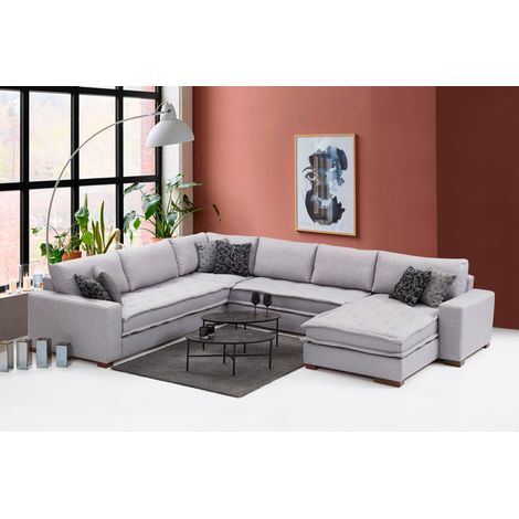 Ecksofa Lena Hellgrau