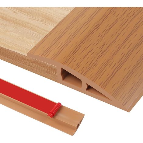 100cm5cm Barre de Seuil de Rattrapage de Niveau, Barre de Seuil en PVC pour des Hauteurs de 7 à 10mm, pour Tapis, Sols, Seuils de Porte et Bords(A5010,Grain de Bois Jaune) (1/5)