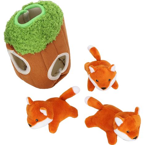 Jouet en peluche couineur pour chien, arbre à chat avec renard en peluche - Accessoires pour animaux (1/5)