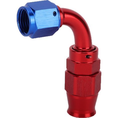 Raccord AN6 extrémité de tuyau pivotant 90° adaptable huile refroidissement carburant pour Téflon (1/5)