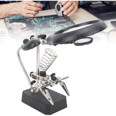 Beleuchtete Lupe, Werkzeugtisch, Werkzeuge, Handy-Motherboard, Reparatur digitaler Geräte, Hilfszange, LED (1/5)