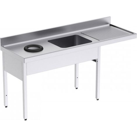 Plonge Inox Vide-Ordure et Espace pour Lave-Vaisselle - 1800 x 700 - Distform