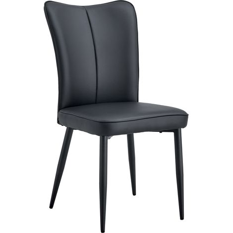 Ensemble table ronde 60 cm et 2 chaises de salle à manger, table d'appoint MDF bois foncé avec pied noir, pour cuisine, salon ou coin repas CHICFURN (1/5)
