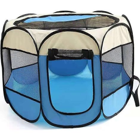 Faltbarer und tragbarer Haustierlaufstall, ideal für Reisen, den Innen- und Außenbereich, aus Netzgewebe, für Hunde, Katzen, Kaninchen, Welpen, Hamster oder Meerschweinchen. (1/3)